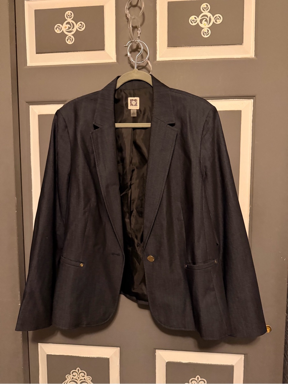 Anne Klein Navy Single-Button Women's Blazer